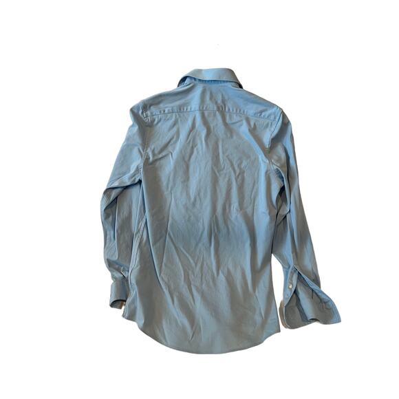 J Ferrar Button Down Blue Dress Shirt Mens S 14-14.5 32-33 - Picture 3 of 3